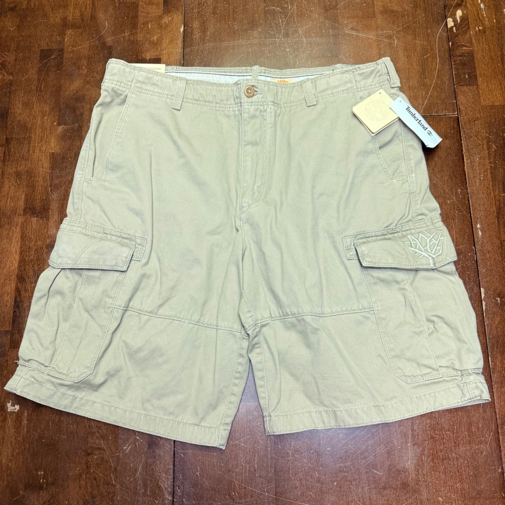 NWT Timberland Cargo Shorts Mens 38 Tan Chinchilla Cotton Outdoor Utility